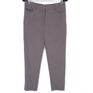 GUNEX Women's Pants Size 8 Trousers ITALY MADE Controllo V Gray Stretch Cotton